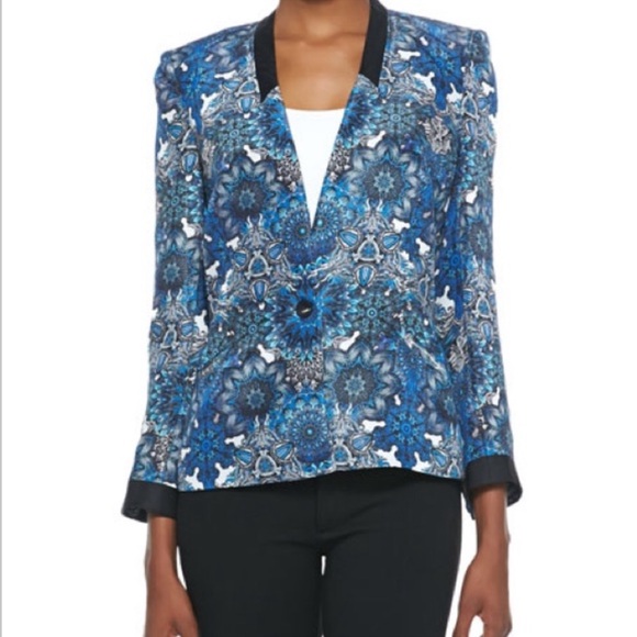 NWOT Helmut Lang 
Mandala-Print Wet effect Jacket in blue size 0 - Picture 4 of 16